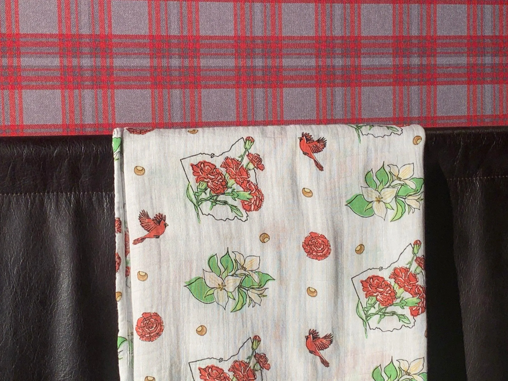 Ohio Baby Muslin Swaddle Receiving Blanket (Floral)