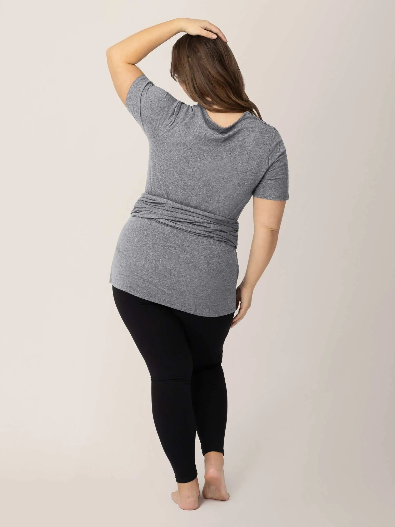 Organic Cotton Skin to Skin Wrap Top | Charcoal Grey Heather