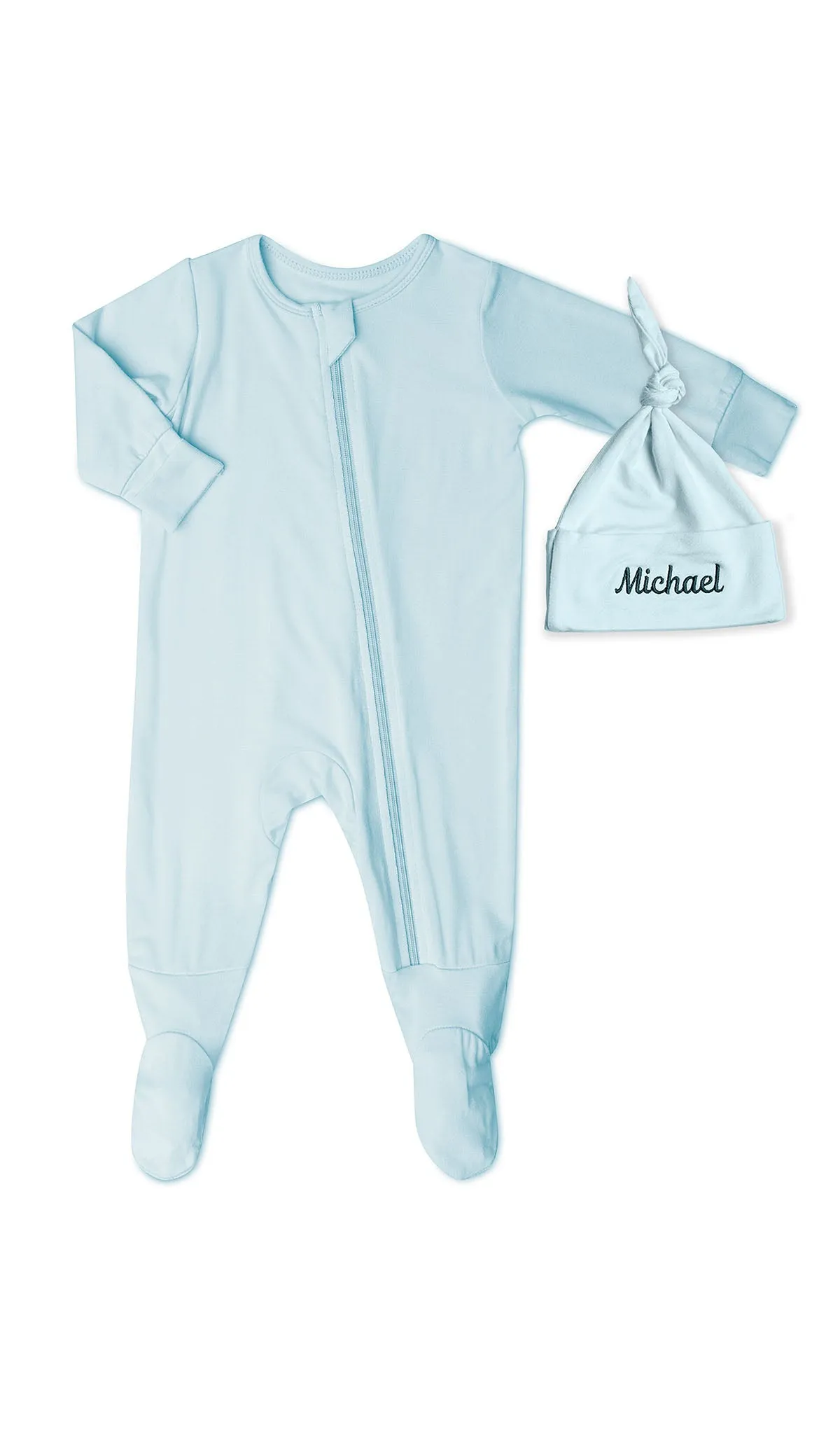 Personalized Footie 2-Piece - Whispering Blue