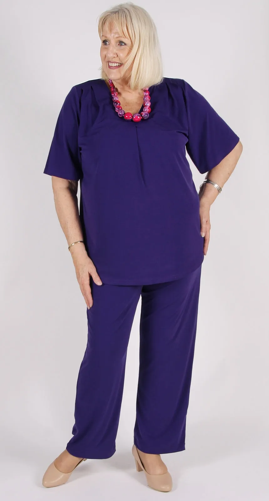 Pia Pleat Front Top Purple