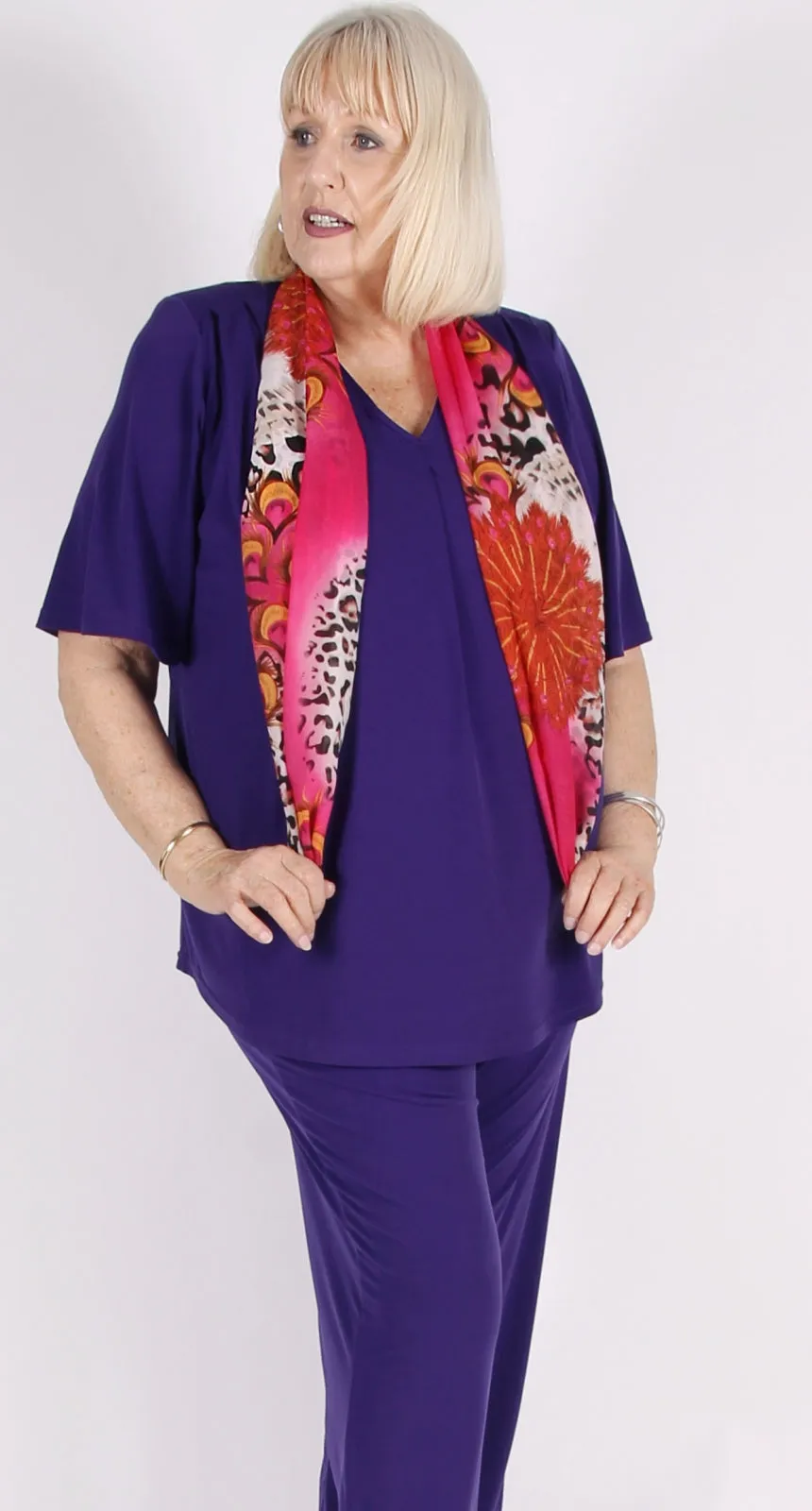 Pia Pleat Front Top Purple