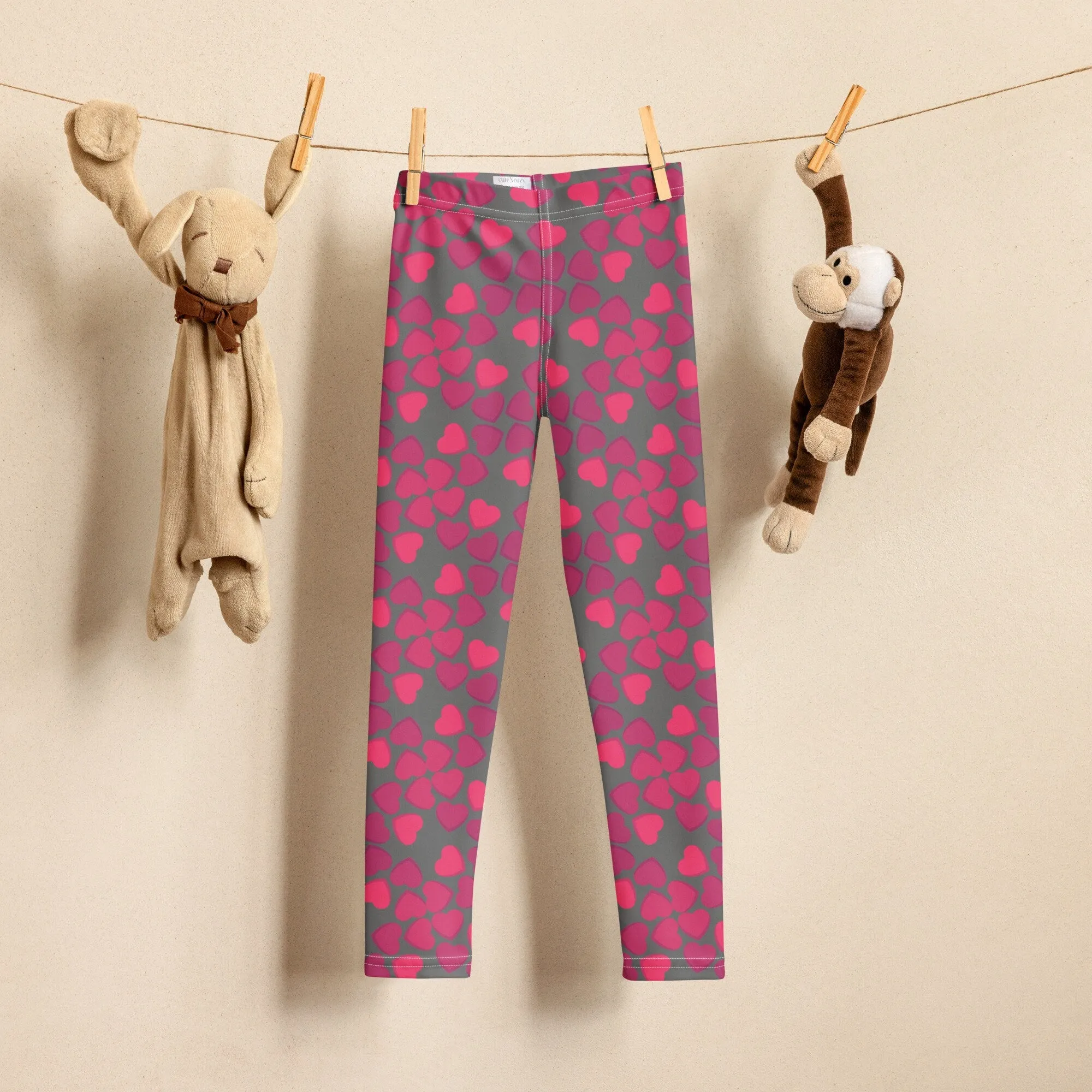 Pink and Grey Kid's Leggings Play Fashion