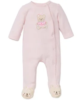 Pink Bear Footed One-Piece