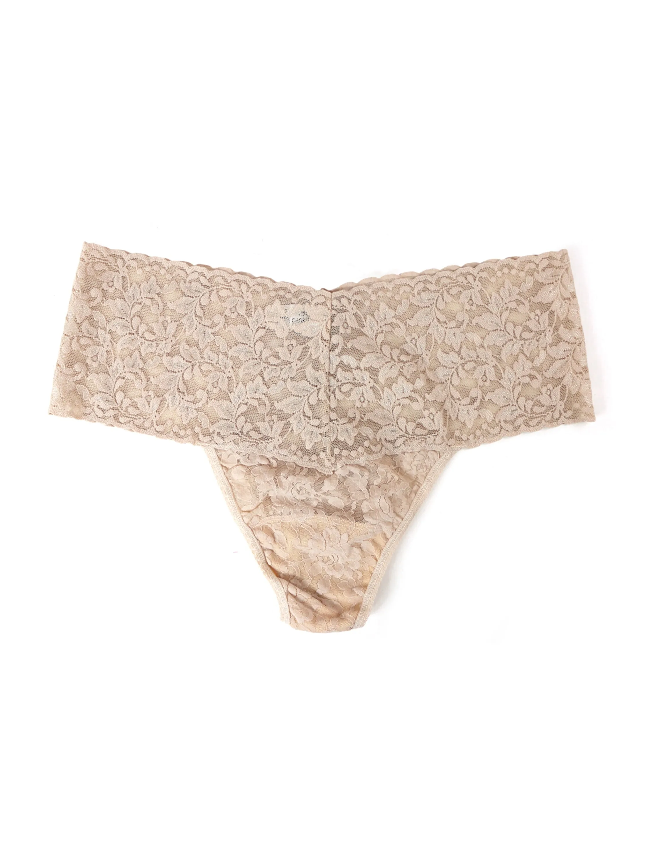 Plus Size Retro Lace Thong Chai