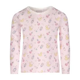 Polkadot BABY GIRL CREW LS Baby Bubble Print