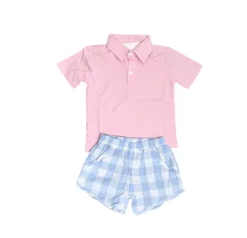 Polo & gingham short set