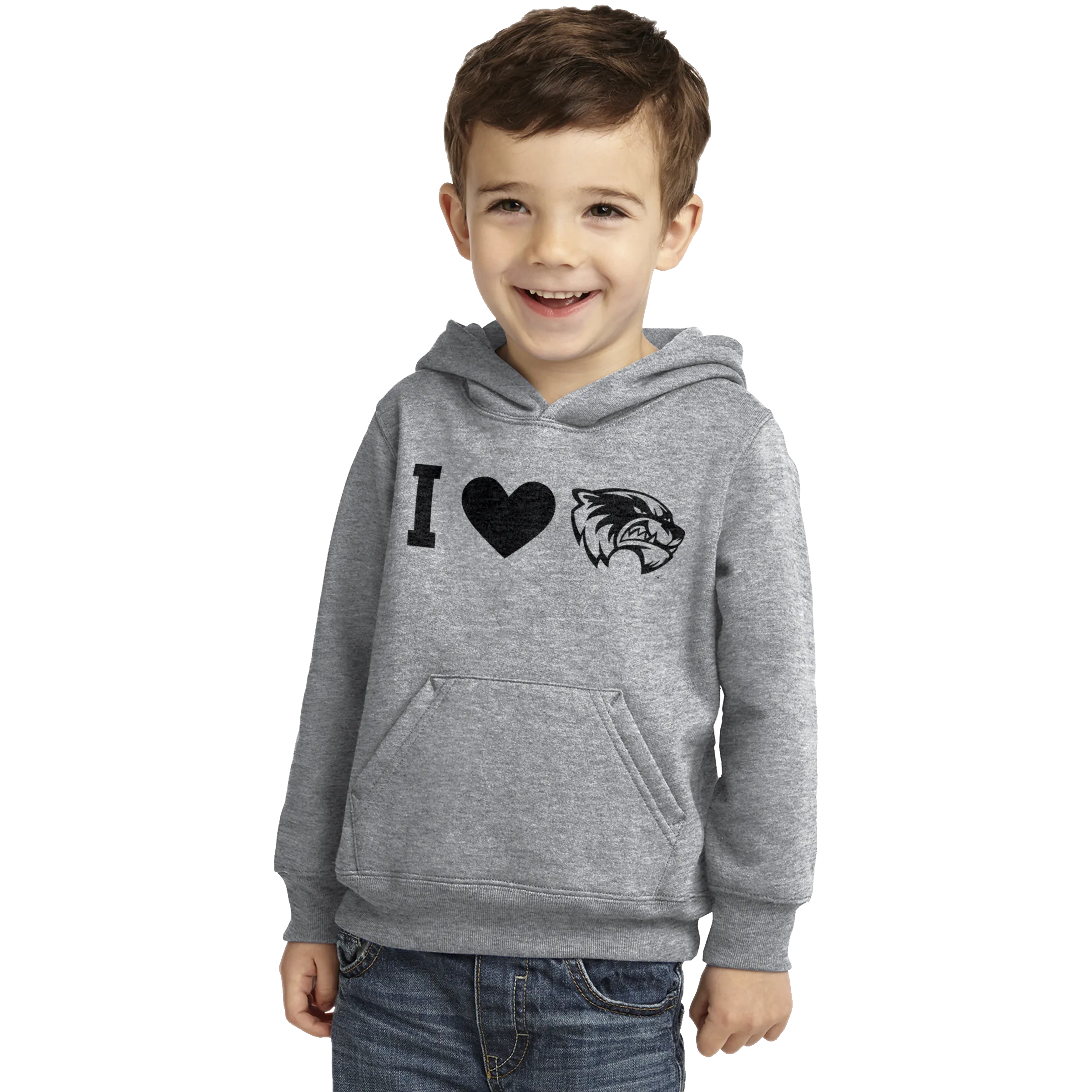 Port & Company Toddler Core Fleece Pullover Hooded Sweatshirt- I Love Wolverines