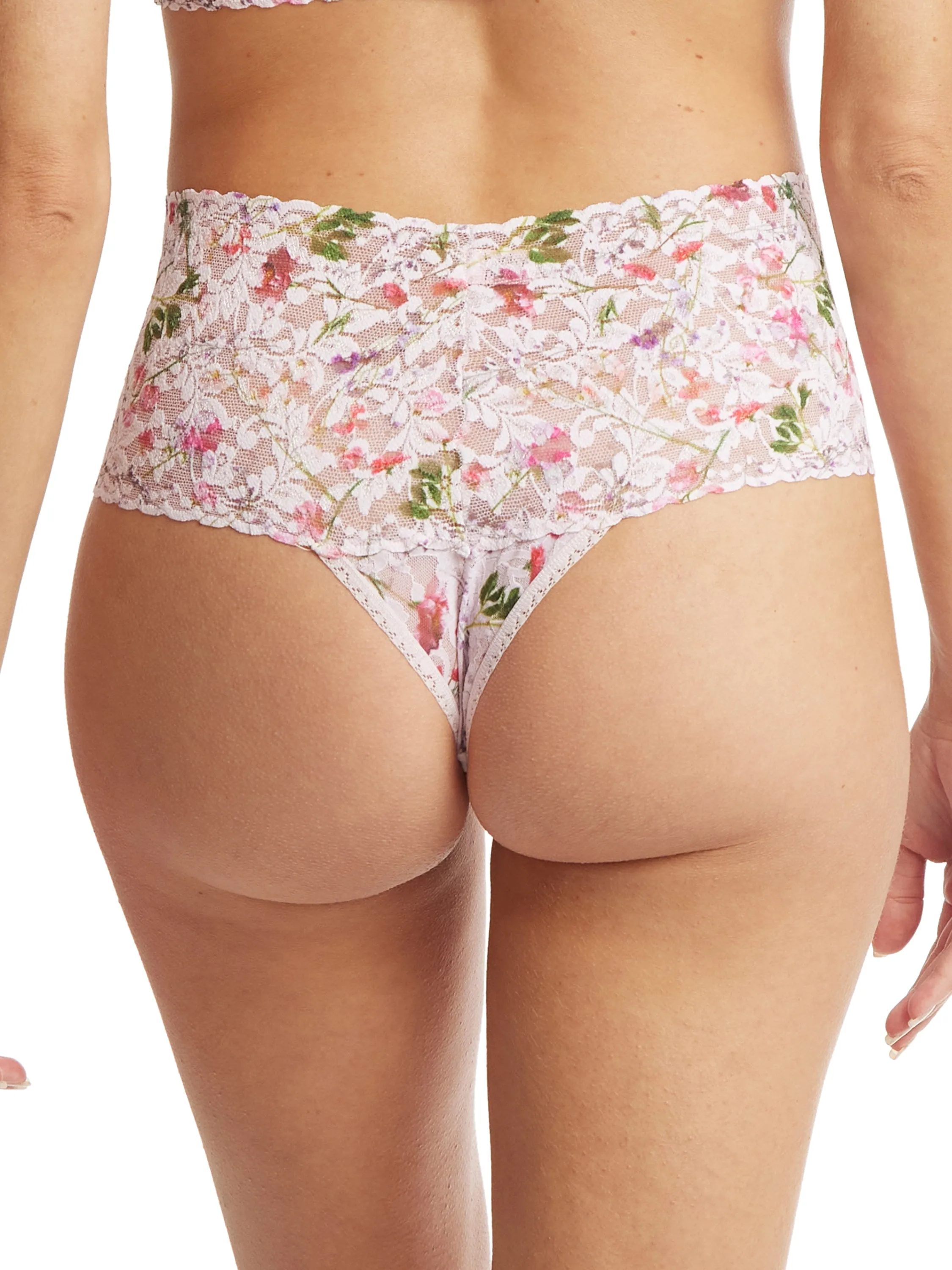 Printed Retro Lace Thong Rise And Vines Sale