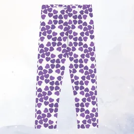 Purple Hearts Kid's Leggings Play Fashion