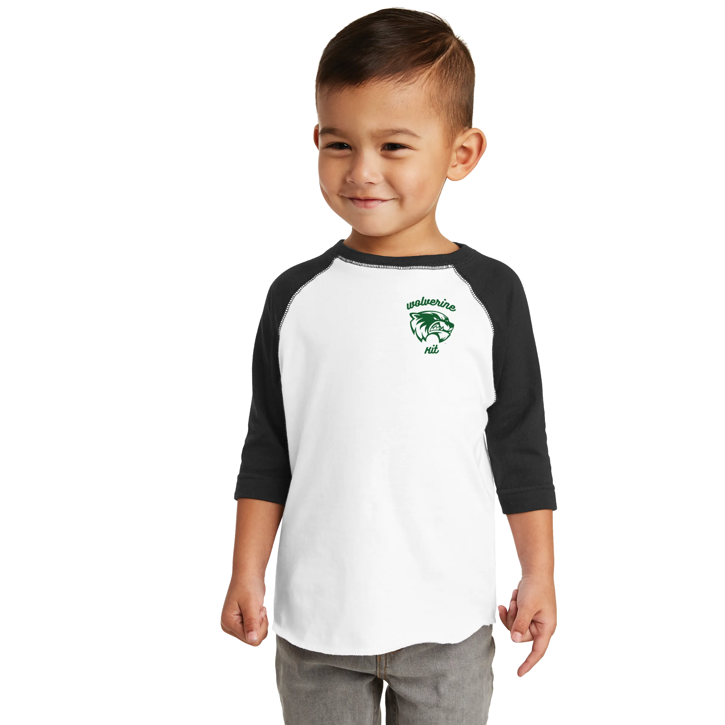 Rabbit Skins Toddler Raglan Fine Jersey Tee - Wolv Kit