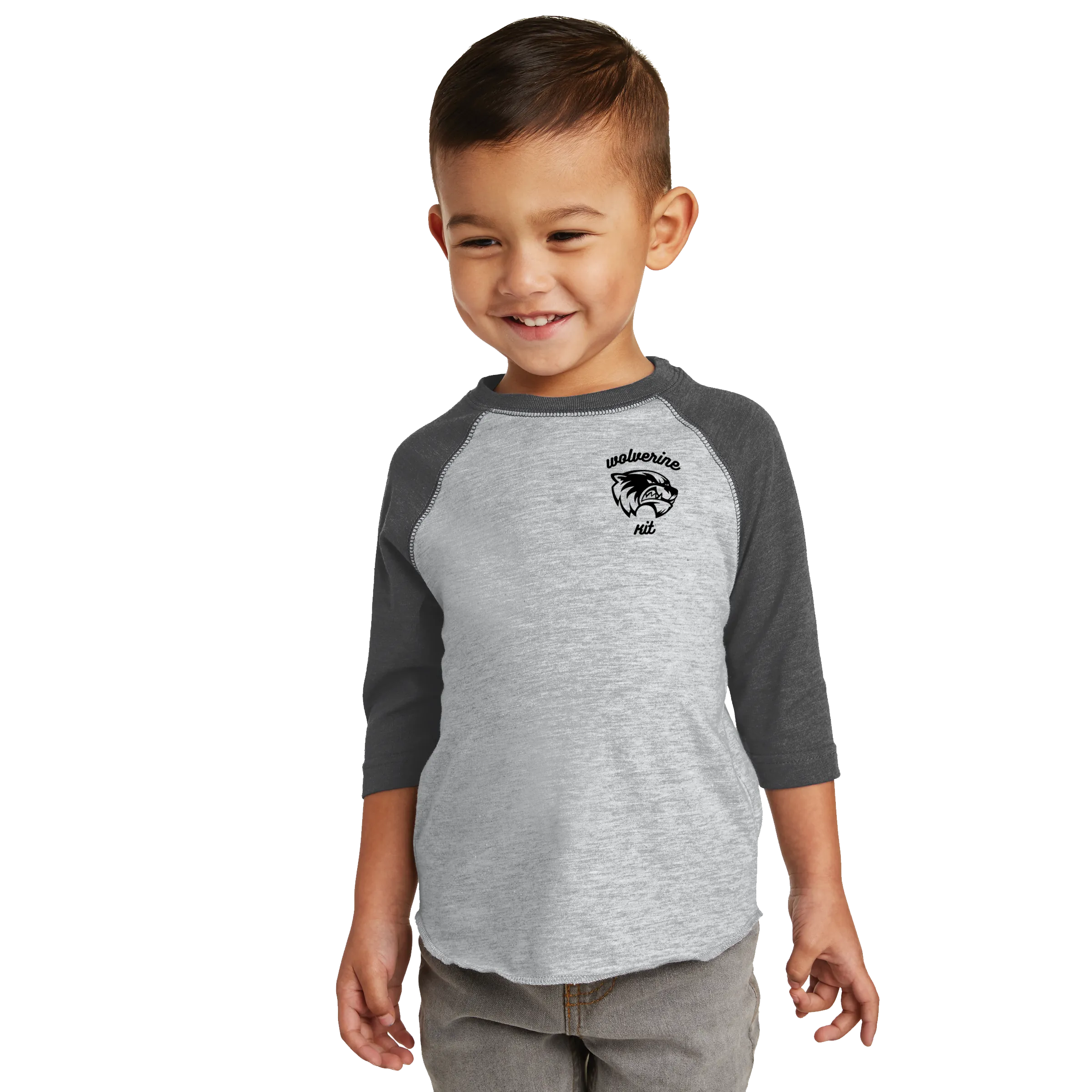 Rabbit Skins Toddler Raglan Fine Jersey Tee - Wolv Kit