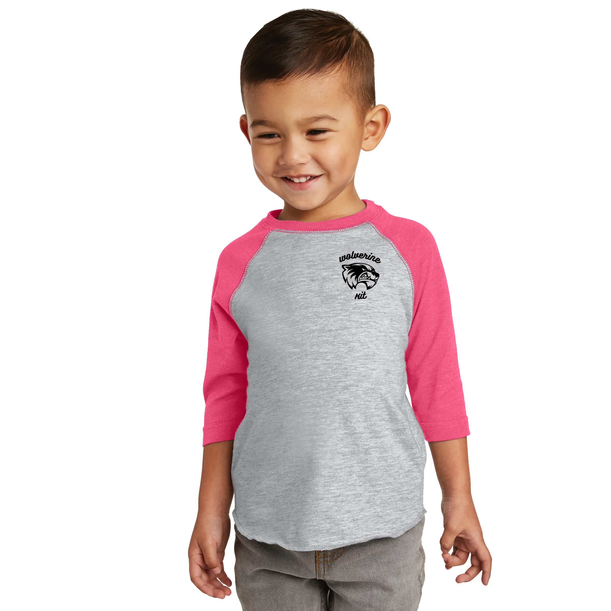 Rabbit Skins Toddler Raglan Fine Jersey Tee - Wolv Kit