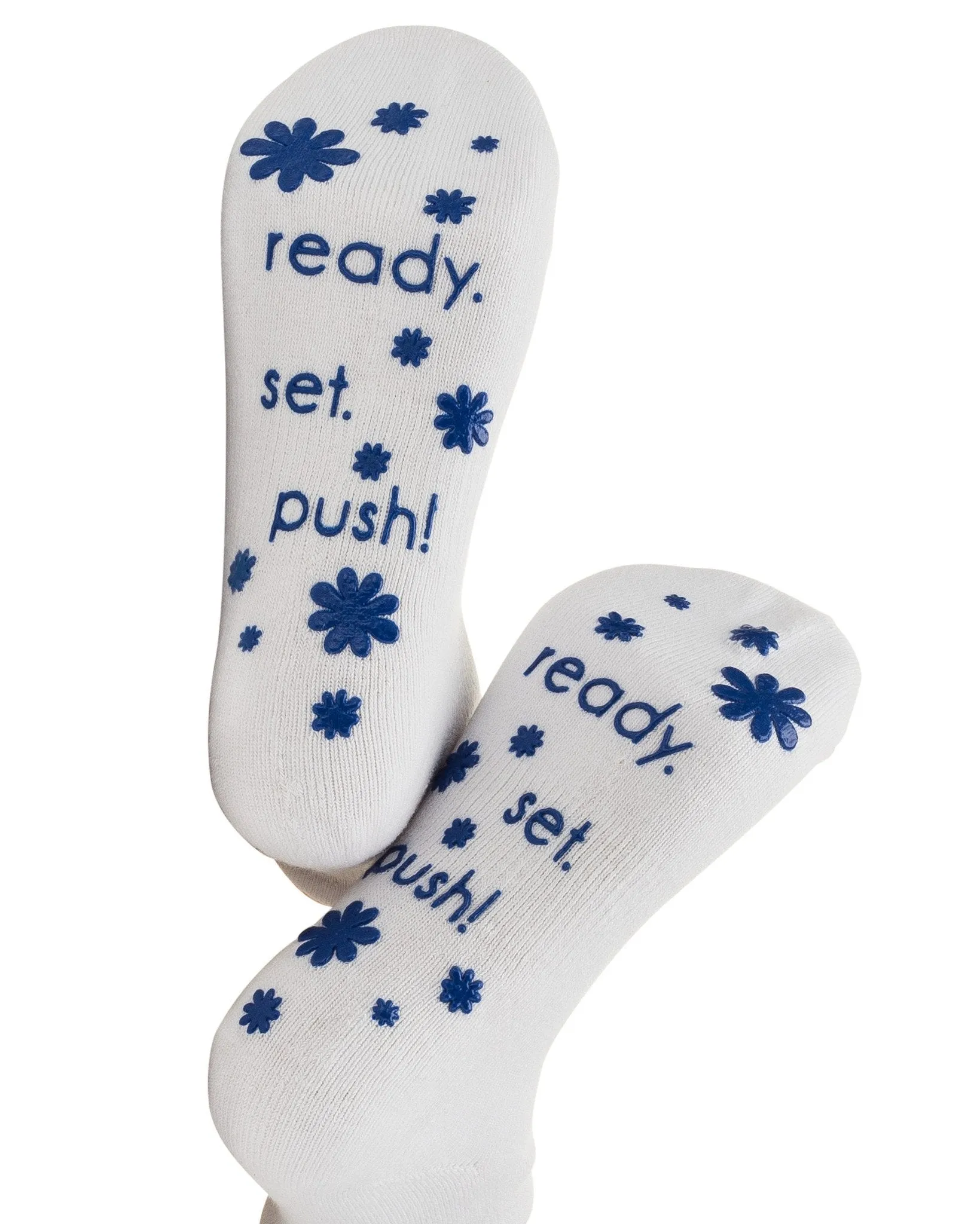 Ready. Set.Push! Labor Socks - Blue