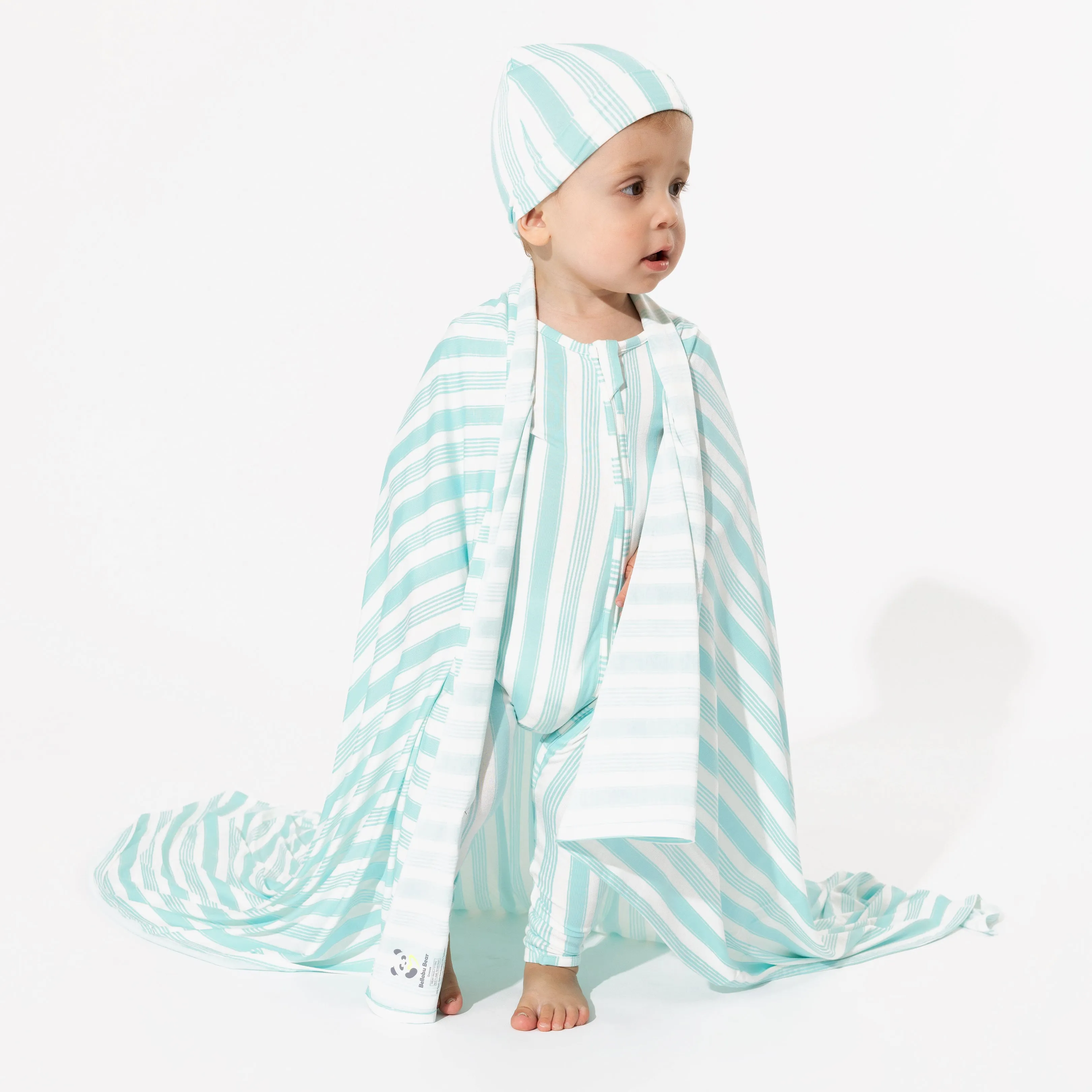 Slumber Stripes Bamboo Swaddle & Beanie Set