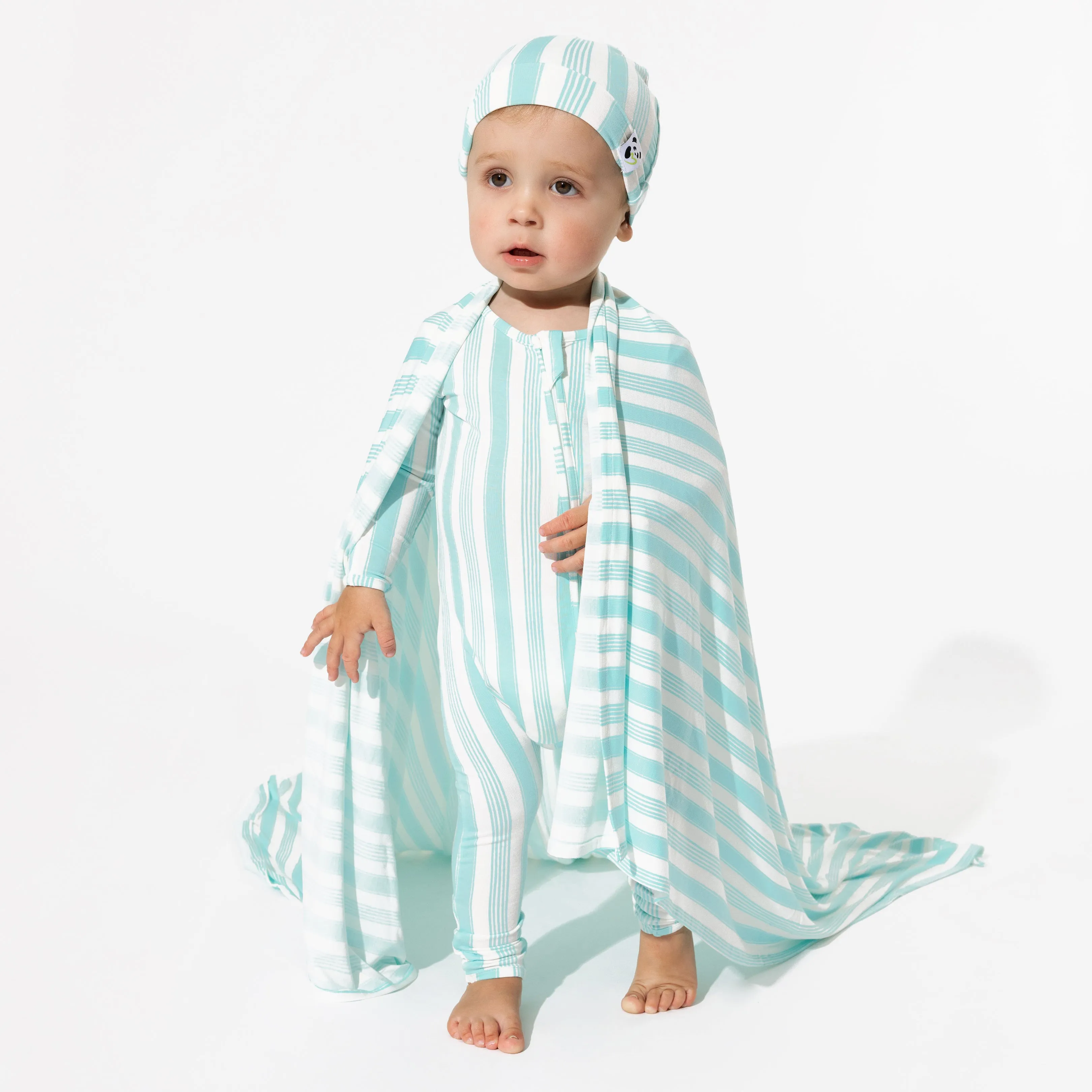 Slumber Stripes Bamboo Swaddle & Beanie Set