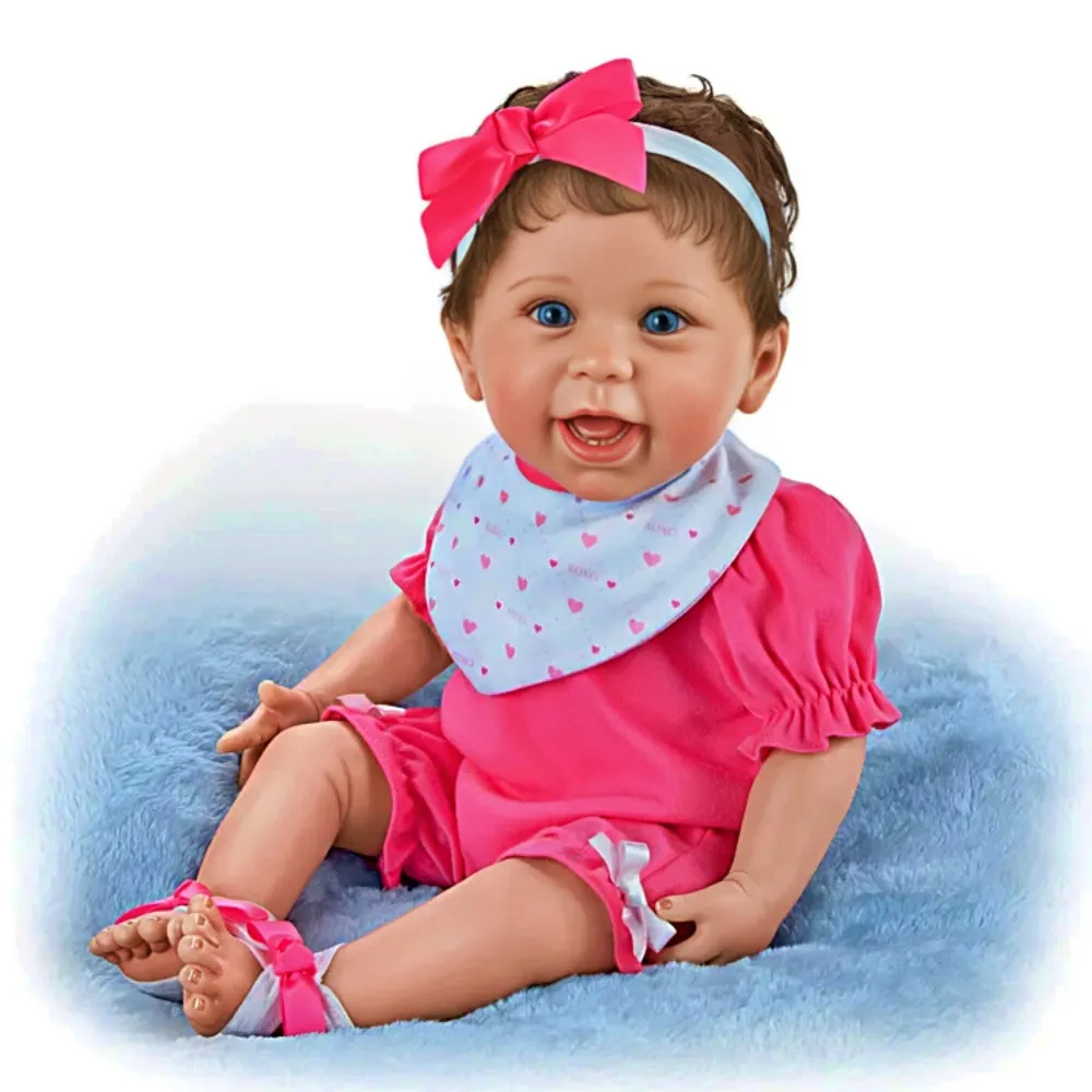 The Ashton-Drake Galleries My First Tooth Collectible Baby Doll RealTouch Vinyl Weighted Poseable Body Hand-Rooted Hair Custom Outfit by Master Doll Artist Linda Murray 18-inches