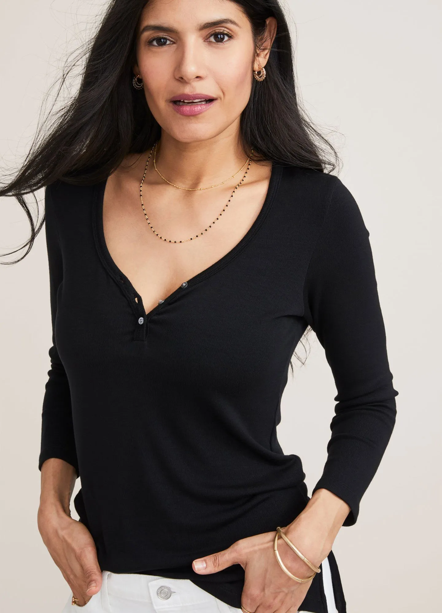 The Softest Rib Nursing Henley