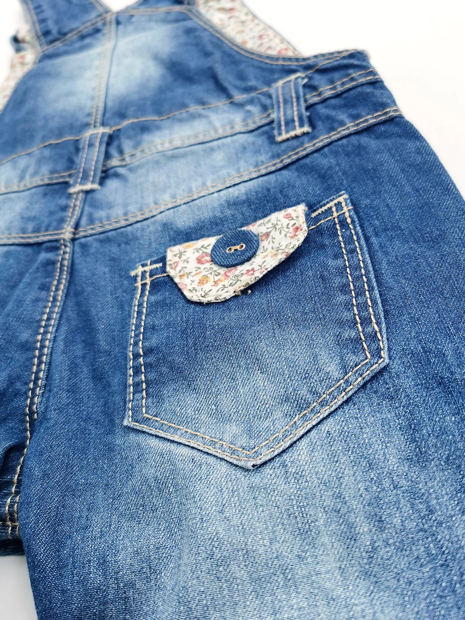 Unisex Baby Cute Embroidered Fashion Jean Pants Denim Overalls