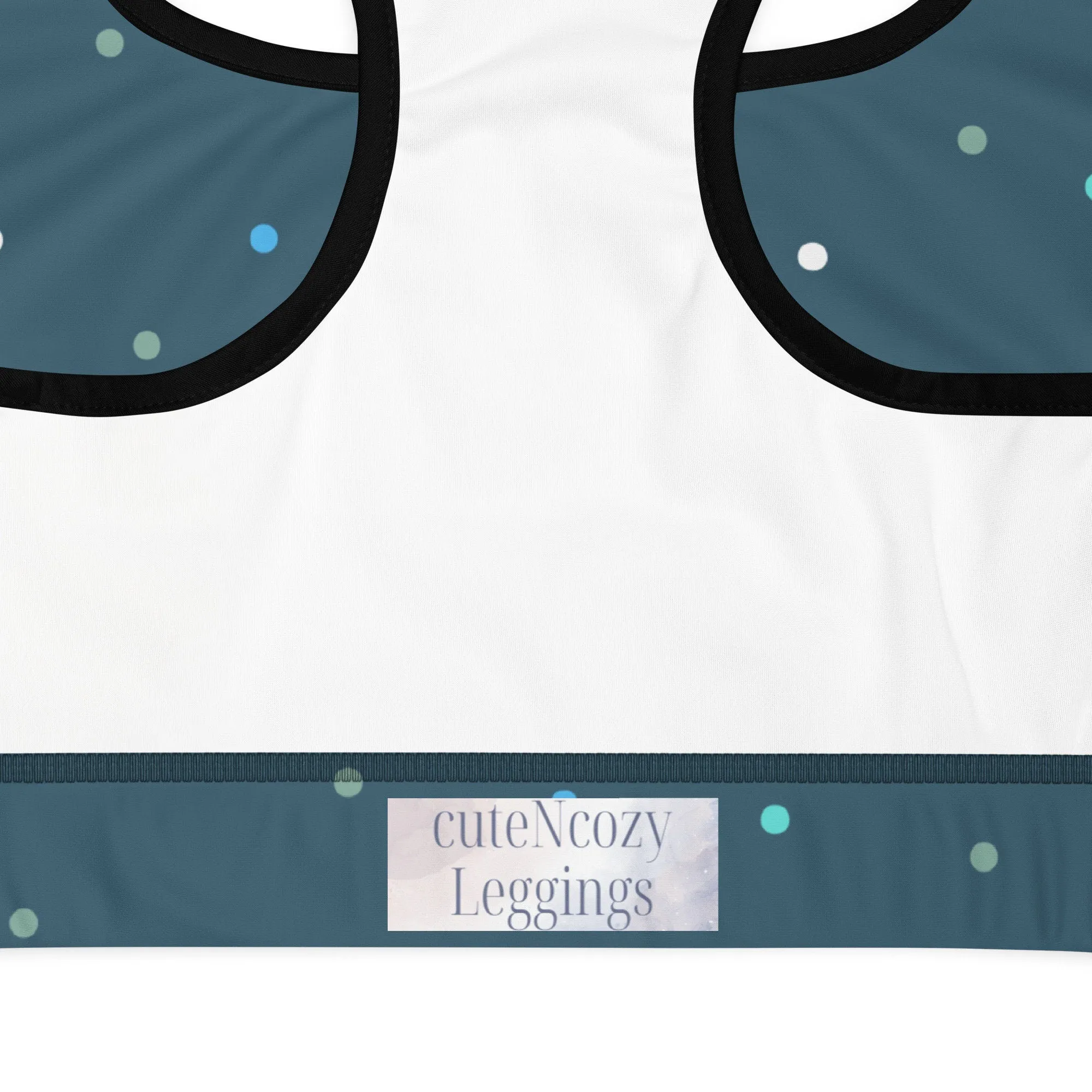 Wintery Blue Polka Dot Sports Bra