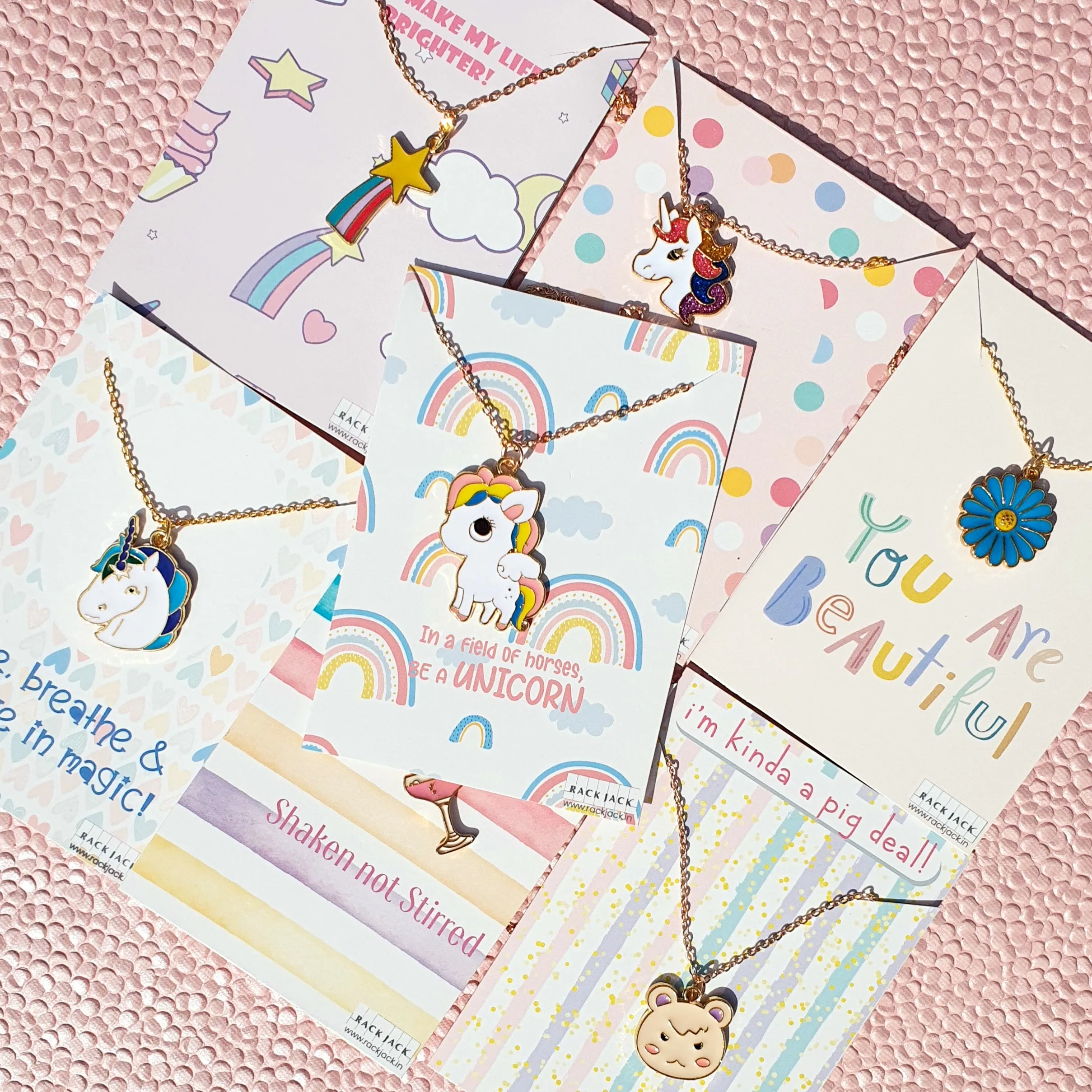 Y2K Charm Pendant Gold Necklace - Rainbow Star